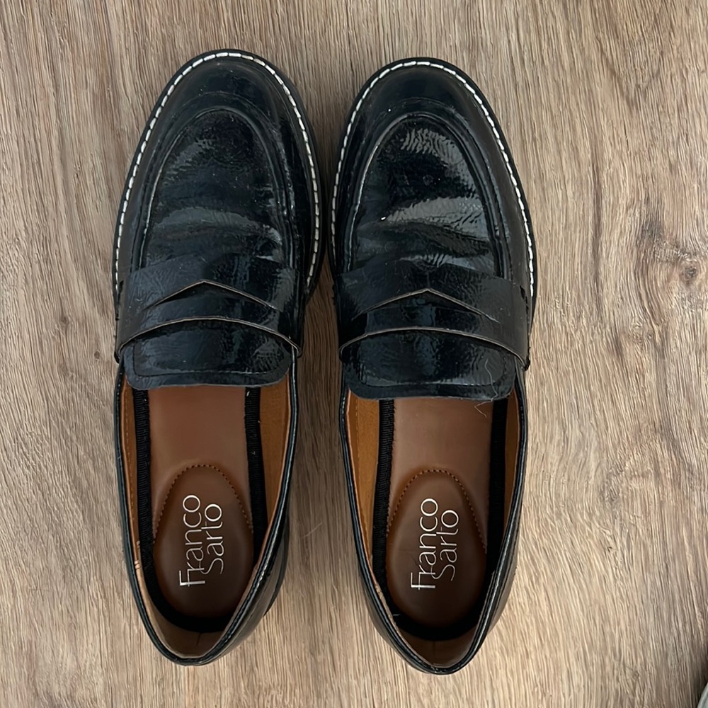 Franco Sarto Platform Balin Loafer Black Size 7 Wide